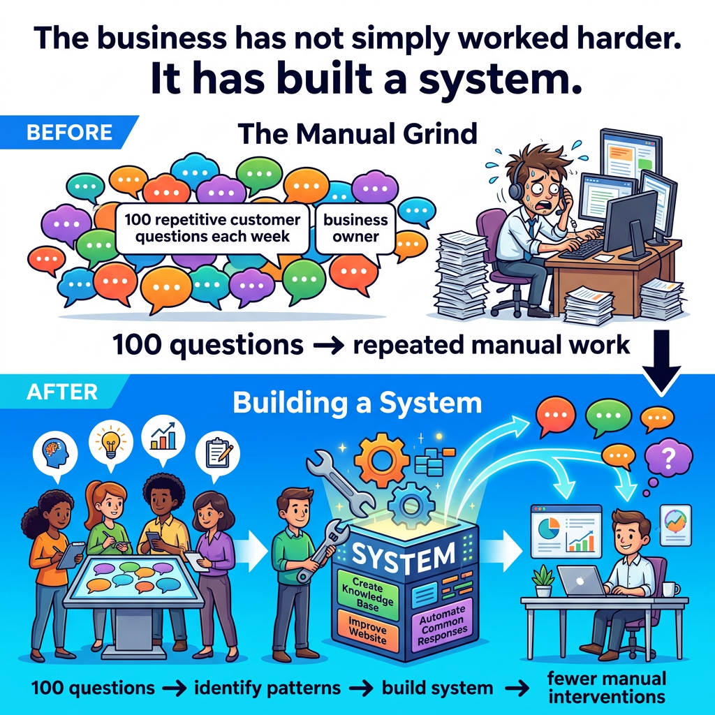 Small business turning repetitive questions into an efficient system