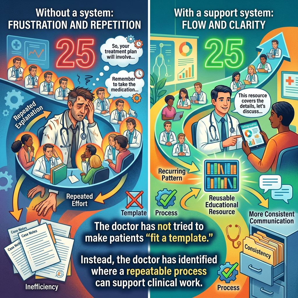 Physician using resources to support consistent communication