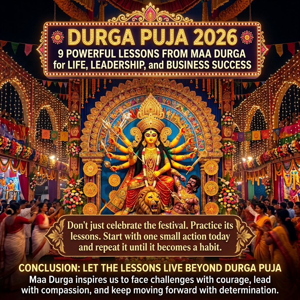 Conclusion about Maa Durga inspiring courage compassion determination